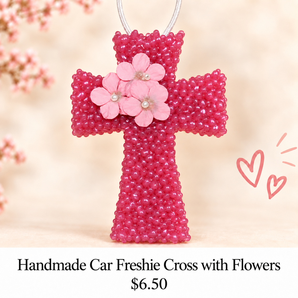 Handmade Cross Flower Car Freshies Air Fresheners
