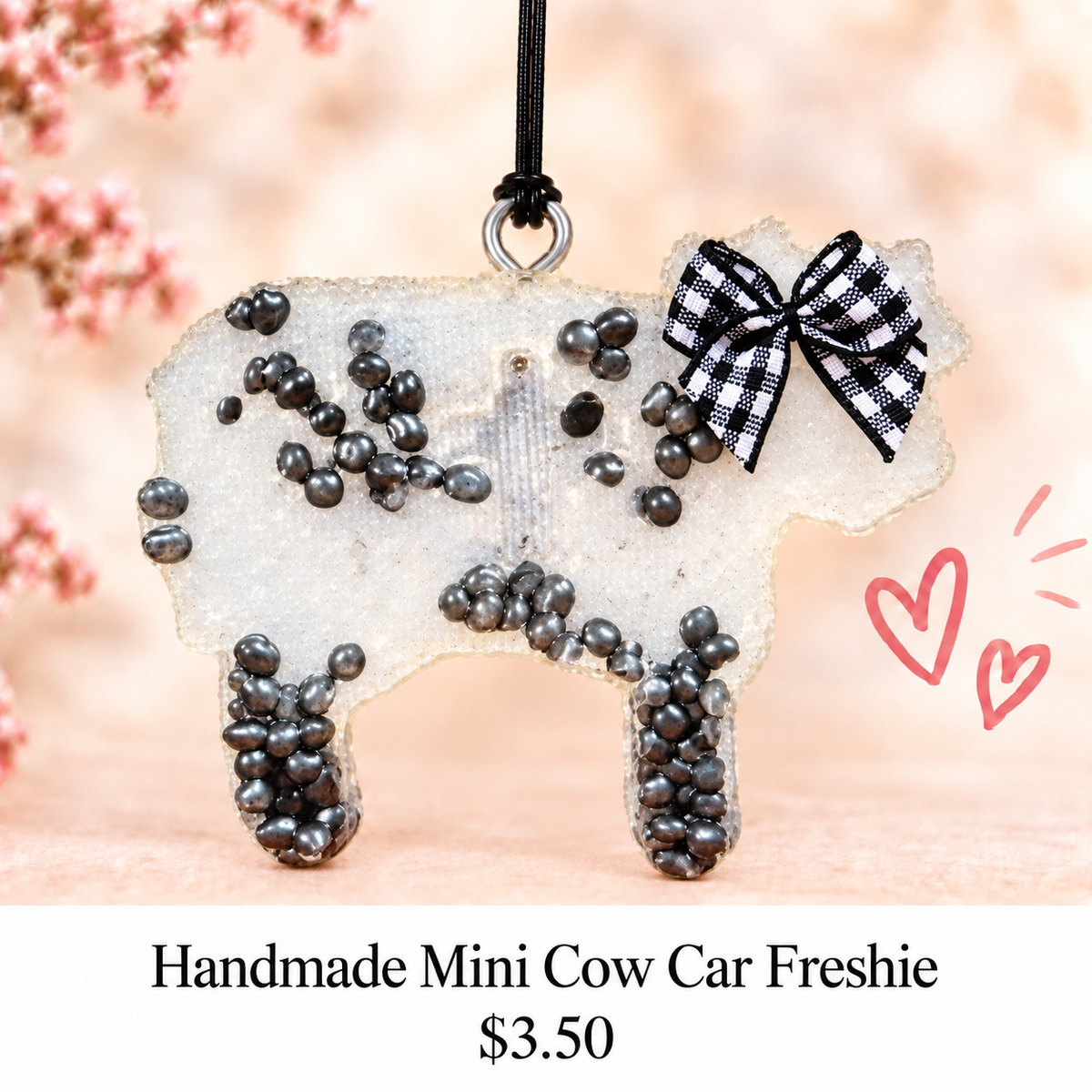 Handmade Faith and Farm Small Cow Car Freshie Air Freshener